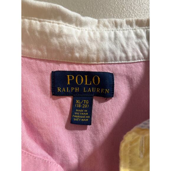 Polo Ralph Lauren Youth Teen Size XL Color Block Striped Short Sleeve Polo Shirt - Picture 3 of 11